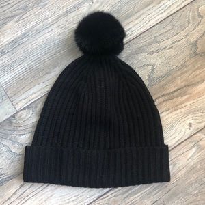 NWOT Black Fur Beanie